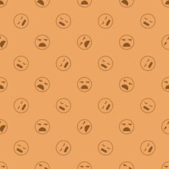 Emoticon seamless pattern in color background.