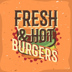 Creative logo design with burger. Vector illustration.