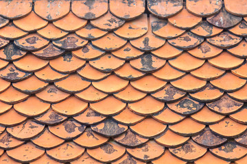 Traditional tiles roof thai style.