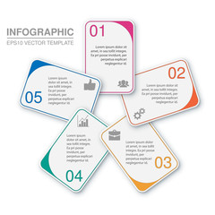 Vector infographic template, circular diagram, 5 options