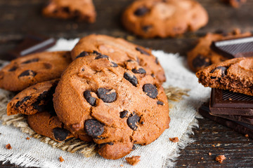 Traditional double chocolate chip cookie