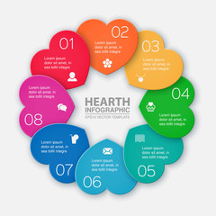Vector infographic template, circular diagram, 8 options