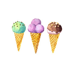 watercolor ice cream