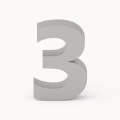 Naklejka premium matte grey number 3