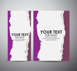 Abstract purple Paper with white space. Graphic resources design template. Vector illustration.