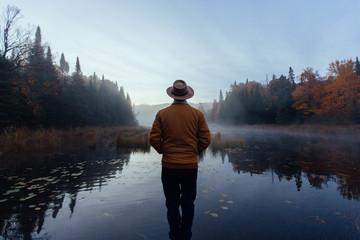Relaxing moment at a lake