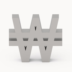 Obraz premium grey Won sign