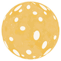 planet cheese similar to a realistic cheese ball with holes crater