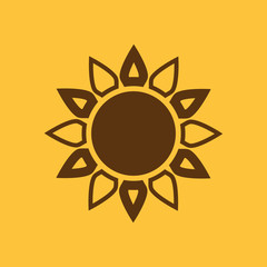 The weather icon. Sunrise and sunshine, weather, sun symbol. UI. Web. Logo. Sign. Flat design. App. Stock