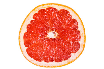Cut grapefruit isolated on white background