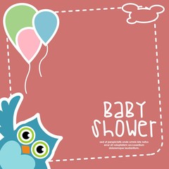 aby Shower design. animal icon. Blue illustration, vector grap