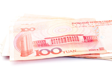 Chinese banknotes and gold necklace concept of balancing the wor