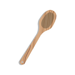 Wooden spoon kitchen utensil over white background. vector illustration