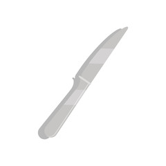 knife kitchen silverware utensil icon over white background. vector illustration