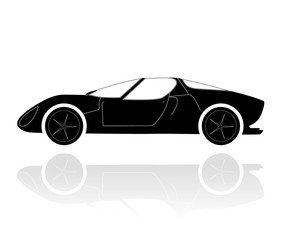 Obraz na płótnie Canvas A silhouette of a car
