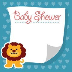 aby Shower design. animal icon. Blue illustration, vector grap