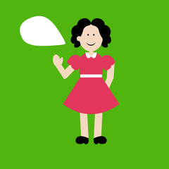 girl in  pink dress welcomes