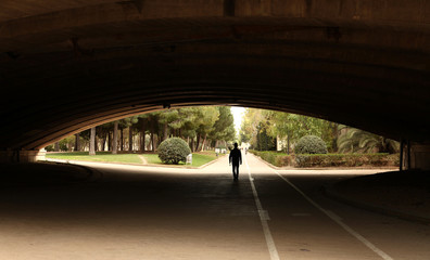 Behind the bridge