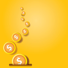 abstract business background with falling coins.