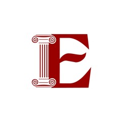 Alphabet E logo. Logo of  law, attorrney or judge in letter E