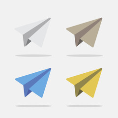 Paper Plane Icons Set in Vector