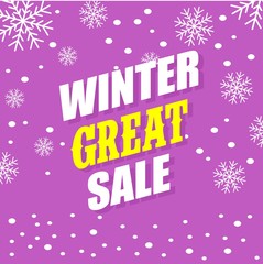 Winter Sale, Christmas Sale, Discount Voucher Banner Background