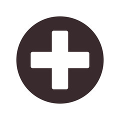 plus icon over circle shape and white background. vector illustration