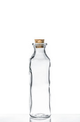 empty olive oil container bottle on white background