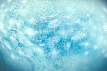 Winter illustration as background with blue shade