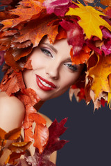 Autumn Woman. Beautiful makeup