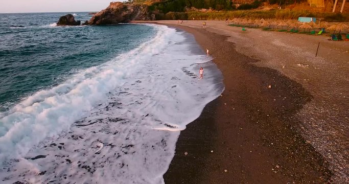 kids playing at beach