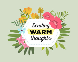 Vector illustration of floral template with beautiful flowers, l