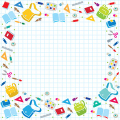 Design template background with education supplies