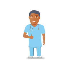 Fototapeta premium Cartoon Medical Character isolated on white. Vector