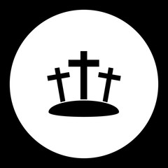 three cross black isolated christianity symbols simple icon eps10