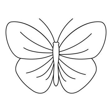 Butterfly with strip icon. Outline illustration of butterfly with strip vector icon for web