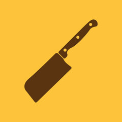 The knife for meat icon. Knife and chef, kitchen symbol.UI. Web. Logo. Sign. Flat design. App.