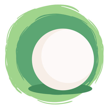 Billiard Ball White cue ball isolated on green white background vector illustration.