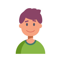 Flat Design Male Character Icon. Vector