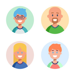 Fototapeta premium Set of flat design characters icons. Vector