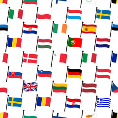simple color curved flags all european union countries collection seamless pattern eps10 - 124732572