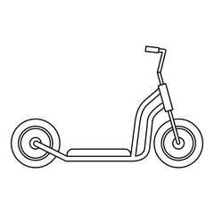 Kick scooter icon. Outline illustration of kick scooter vector icon for web design