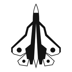 Military fighter plane icon. Simple illustration of fighter plane vector icon for web