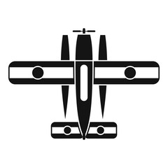 Ski equipped airplane icon. Simple illustration of ski equipped airplane vector icon for web