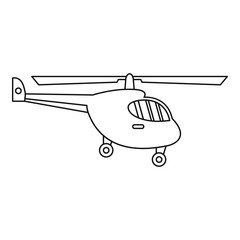 Helicopter icon. Outline illustration of helicopter vector icon for web
