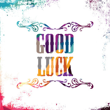 good luck bstract colorful triangle geometrical greetings