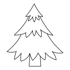 Obraz premium Fir tree icon. Outline illustration of fir tree vector icon for web