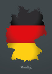 Germany map special artwork style with flag illustration