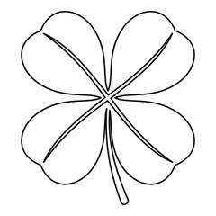 Four leaf clover leaf icon. Outline illustration of four leaf clover leaf vector icon for web