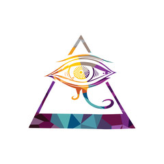 Abstract colorful triangle geometrical eye